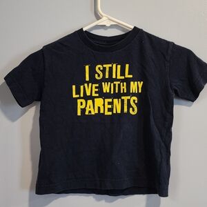 Kids Black Tee with Yellow Text
